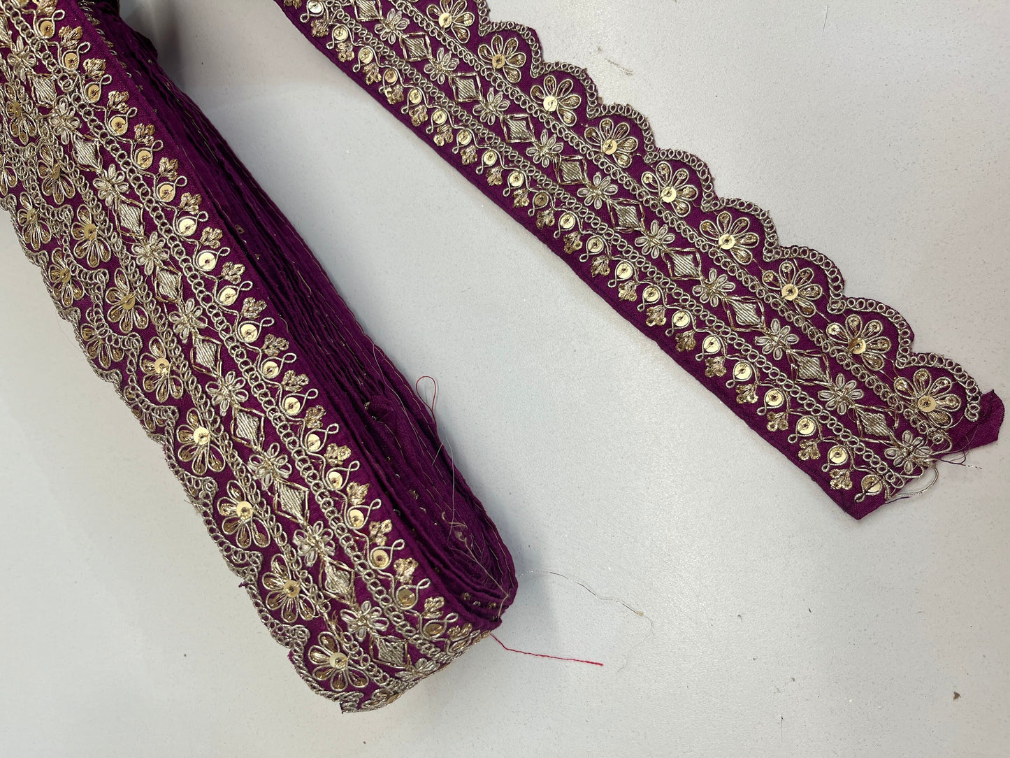 2.75" (inch) width Highlight Border Lace for Dresses, Sarees, Lehenga, Suits, Blouses, Dupatta, Chunri, and Craft (9 meters roll)