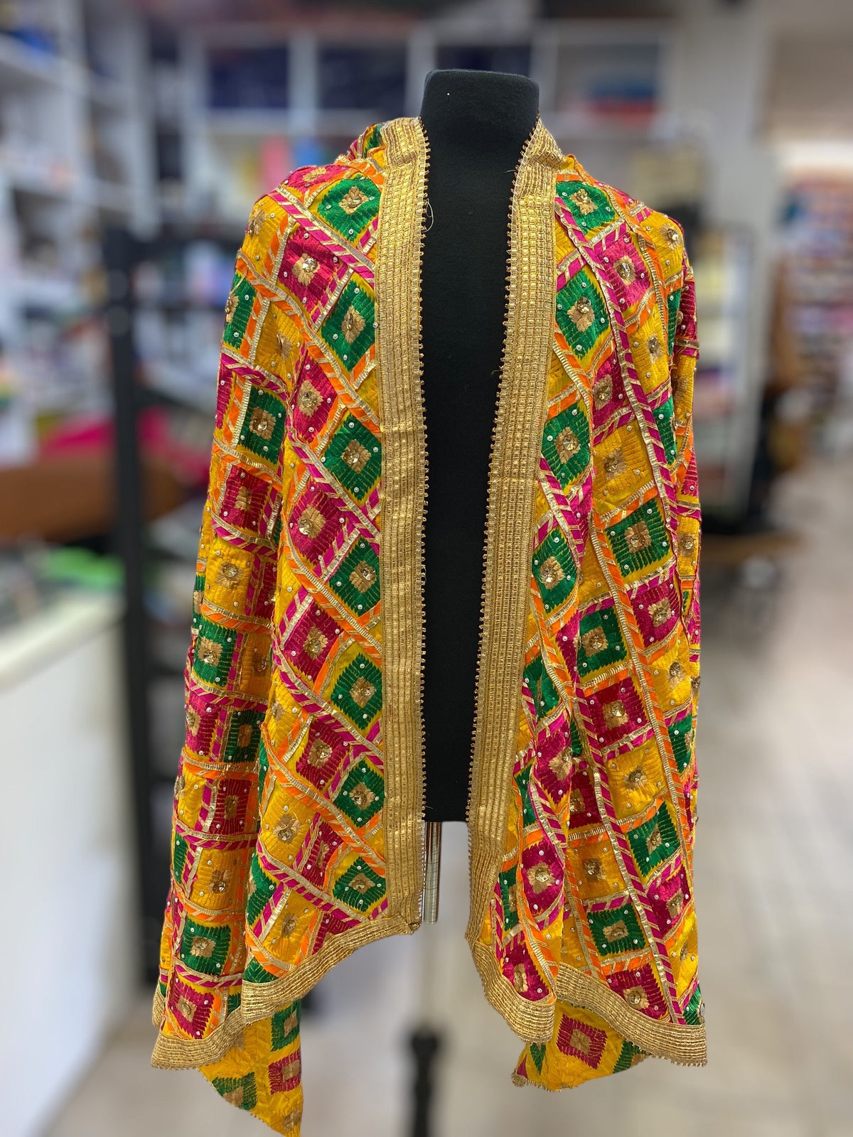 Phulkari Dupatta- Women's Beautiful Phulkari Dupatta, Scarf,Multicoloured Phulkari Chunni, Dupatta