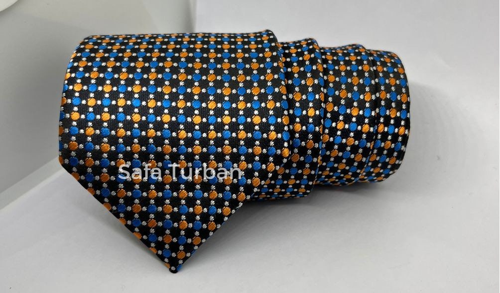 Mens Plaid Micro Self Silk Necktie Gift Set With Pocket Square