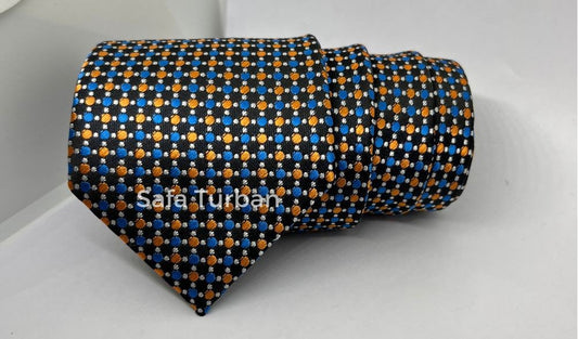 Mens Plaid Micro Self Silk Necktie Gift Set With Pocket Square
