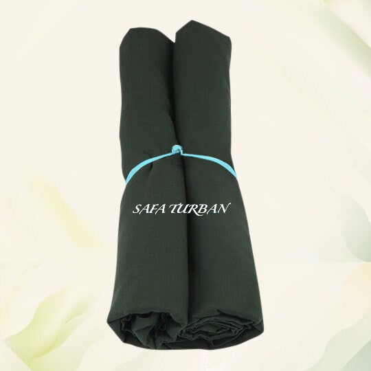 Sikh Turban- Dark Green (Full Voile and Rubia(Medium)/Half and Half Voile), Sikh Turban, Turban Fabric (stitching/peeko/edges finishing)
