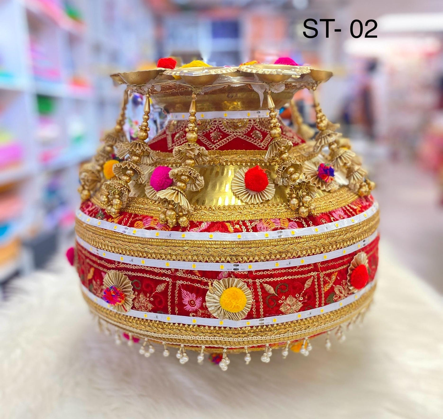 Wedding Accessories-Traditional Heavy pital Decorative Jago with Led Lights /Bride and Groom/Jaggo Function