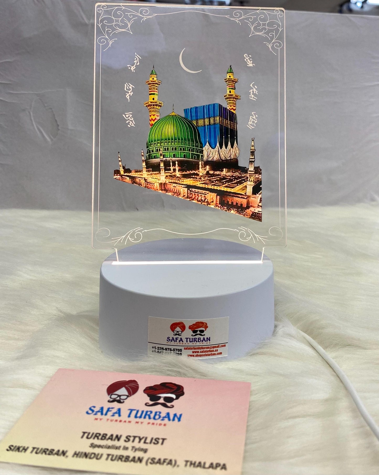 Frames- 3D Gods Makkah Madinah Mosque (Masjid)Frames with Soft Light UV Printed , Desk Lamp 3D, Religious Idols Frames