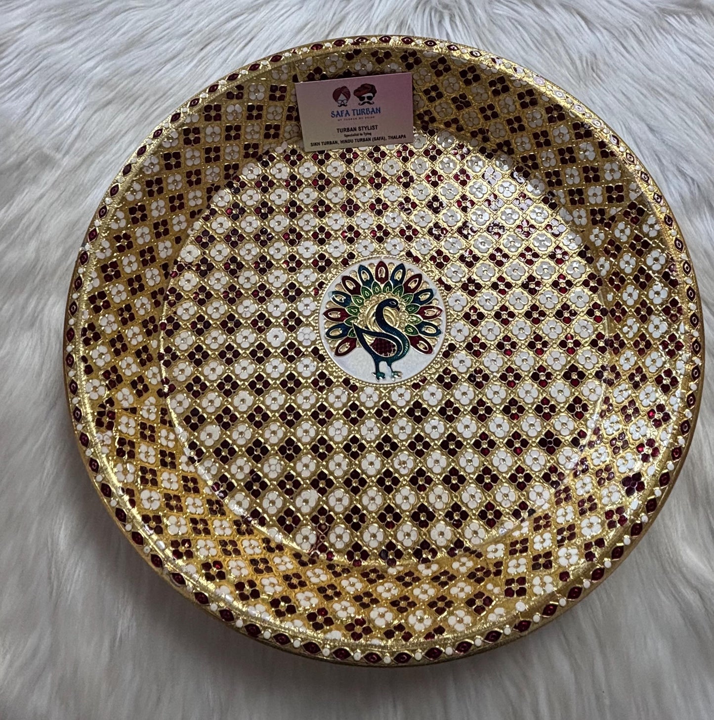 Decorative Meenakari Plate/Thalli/ Thaal for wedding, shagun ceremonies