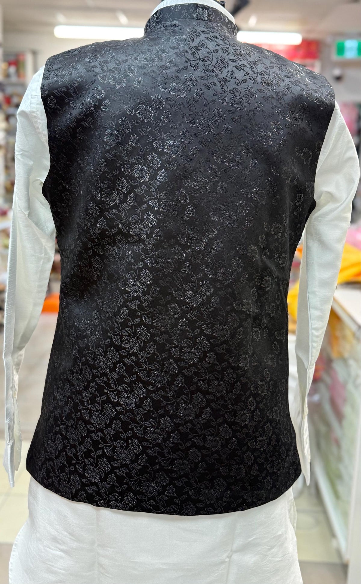 Designer Black Men Vests- Men Vests- Wedding Vest, Kurta Pajama Vest, Prom Party Dress, Casual Wear (Size available 38,40,42,44,46)