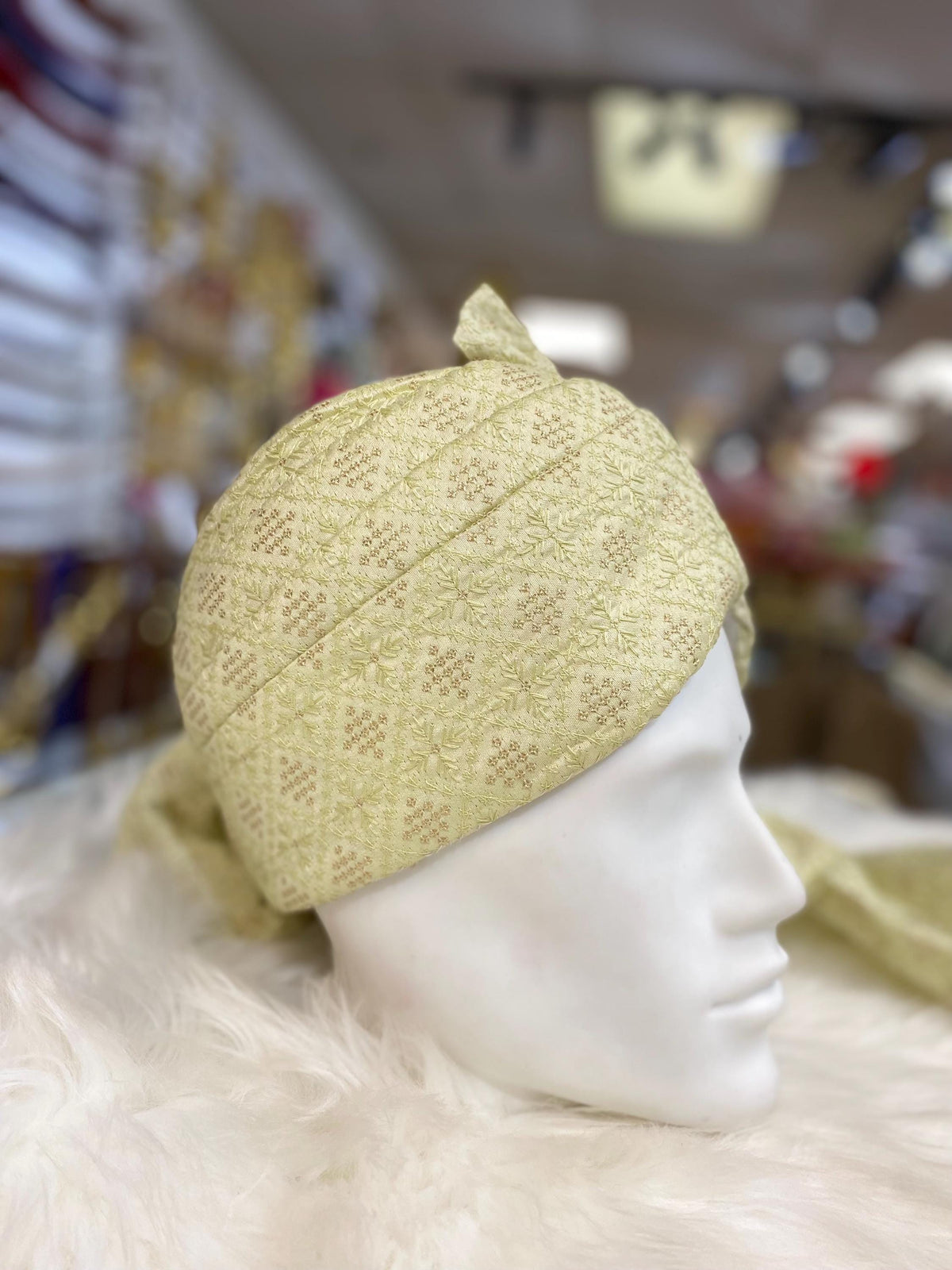 Groom Wedding Turban- Golden Brocade fabric AdjustableTurban(with velcro)- Safa Turban/Pagdi/Premade Turban/ Wedding Safa/Turban