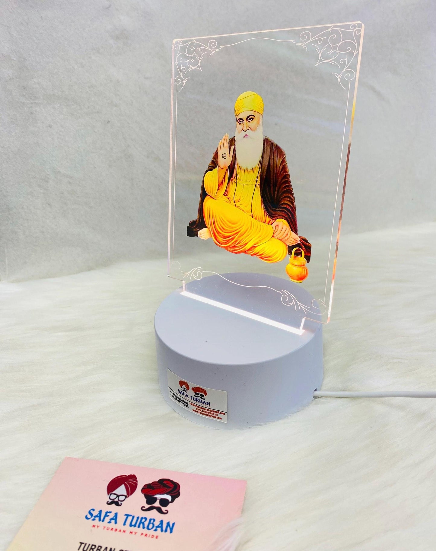 Frames- Gods Shri Guru Nanak Dev ji Frames with Soft Light UV Printed , Desk Lamp 3D, Religious Idols Frames