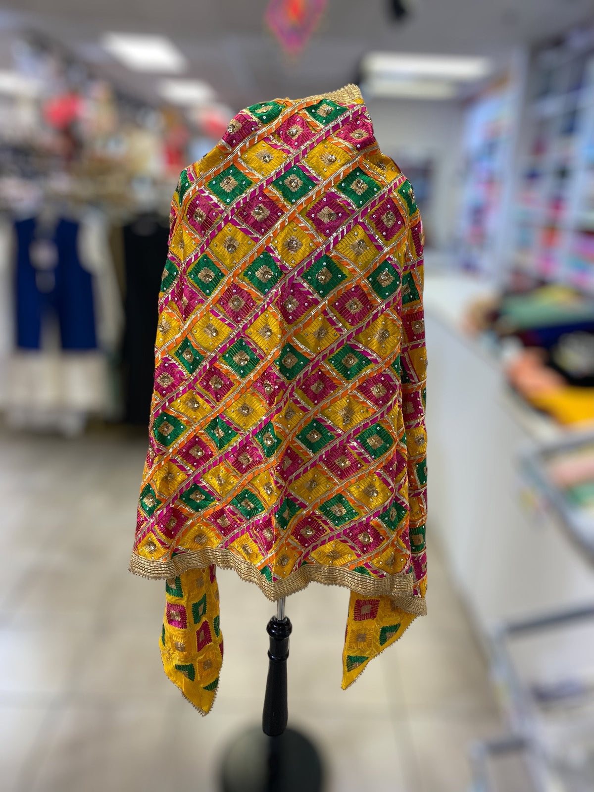 Phulkari Dupatta- Women's Beautiful Phulkari Dupatta, Scarf,Multicoloured Phulkari Chunni, Dupatta