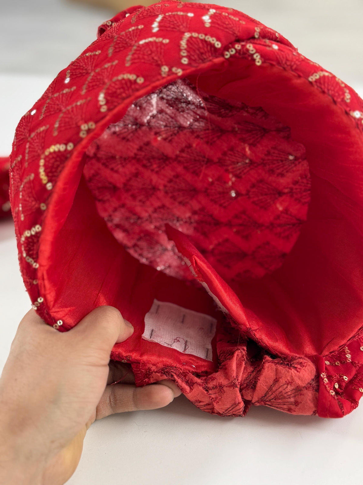 Groom Wedding Turban- Red  Turban- Safa Turban/Pagdi/Premade Turban/ Wedding Safa/Turban/Pagdi for Men (Groom)/ Thalapa