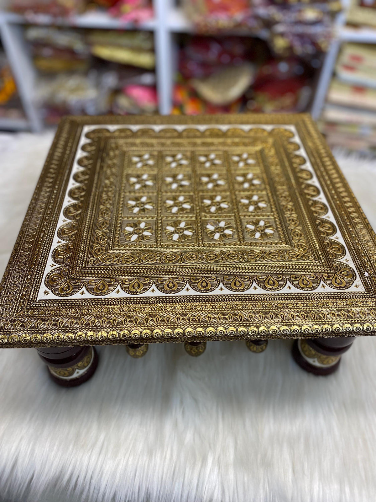 Pihdi/Bench/ Chownki/Patra- Wedding Accessories-beautiful hand crafted wooden pihdi for Bride/Groom, Mayian/ Haldi/ Maiyan/ Vatna Ceremony