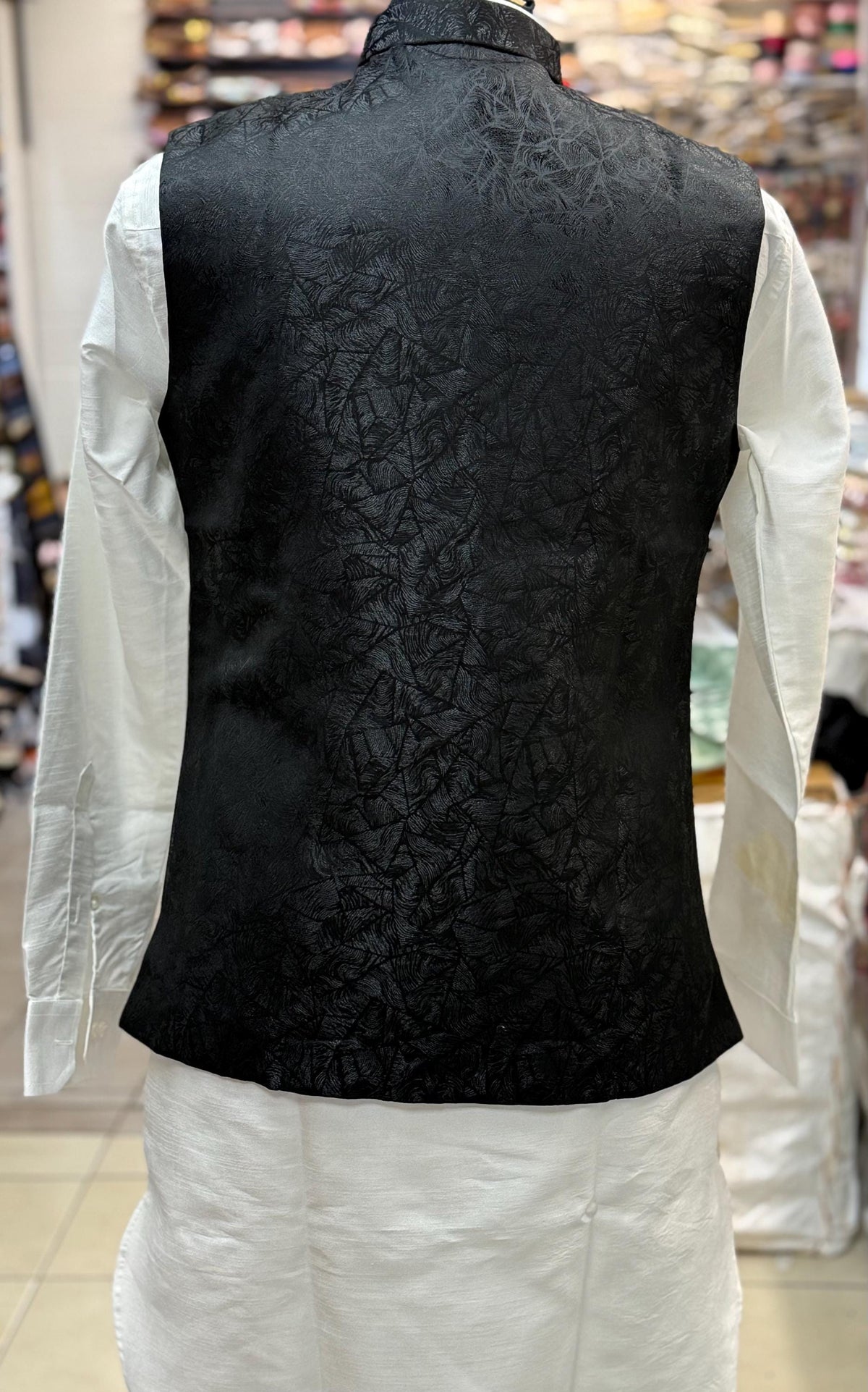 Designer Black Men Vests- Men Vests- Wedding Vest, Kurta Pajama Vest, Prom Party Dress, Casual Wear (Size available 38,40,42,44,46)