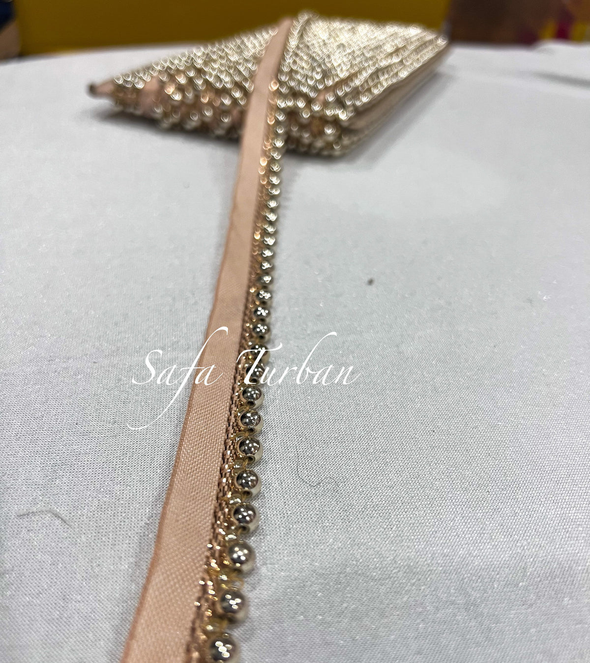 Traditional Gold Metallic Beaded Lace for Dresses, Sarees, Lehenga, Suits, Blouses, Dupatta, Chunri, and Craft