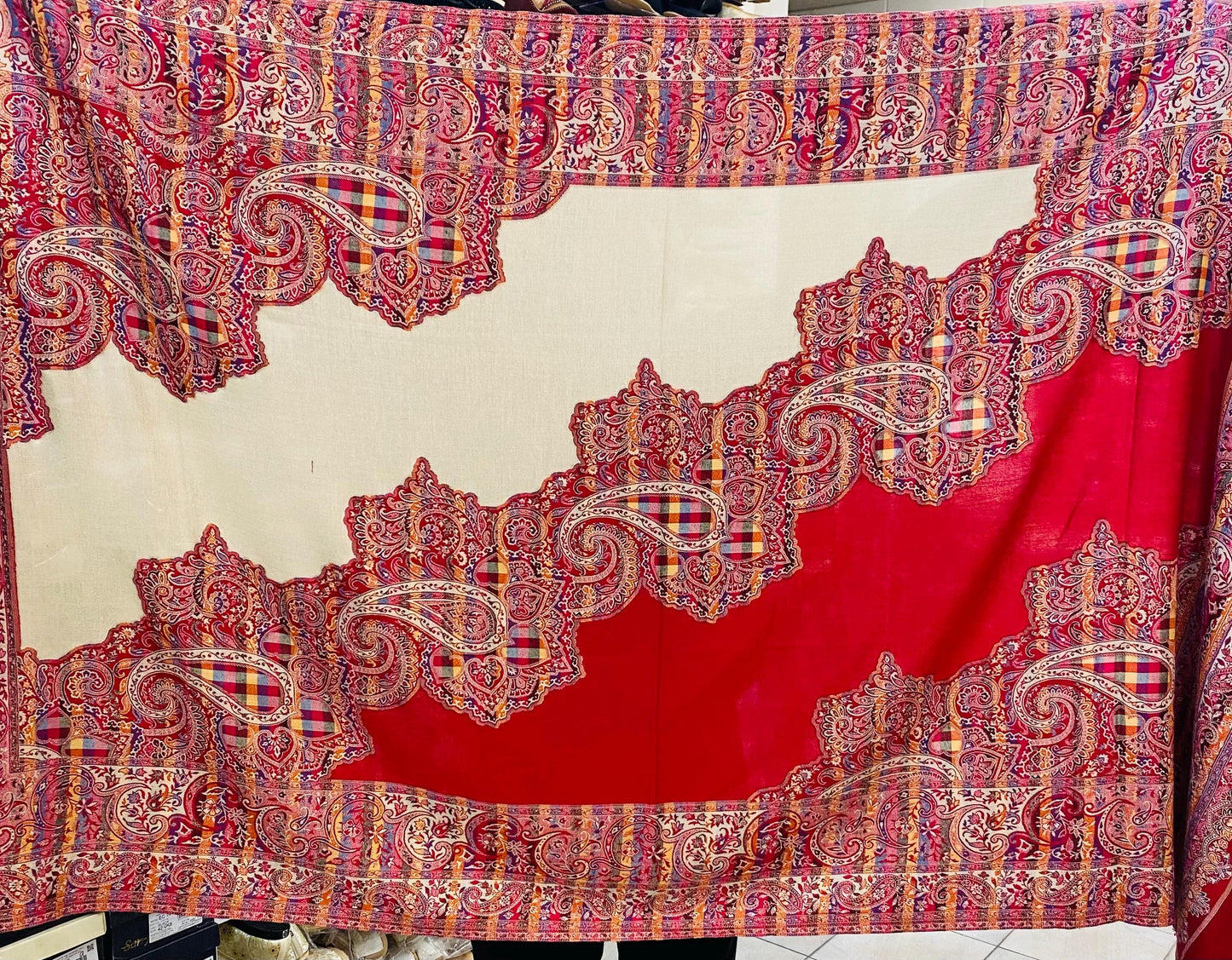 Unisex Pashmina Shawl/ Pashmina Stole Dupatta, Multicolour woolen Shawl