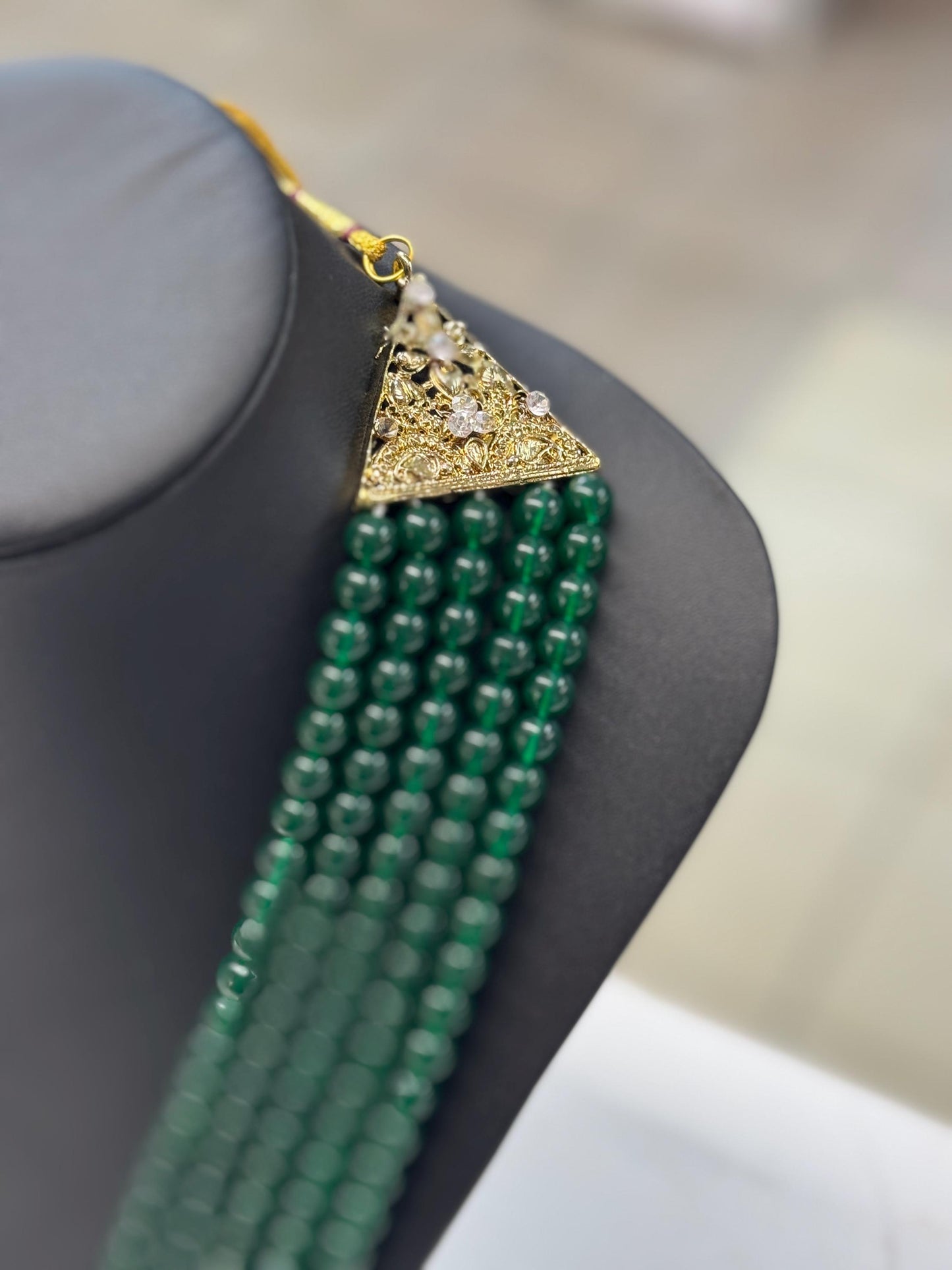 Indian Wedding- Green Pearl Necklace for Men/Groom for Wedding