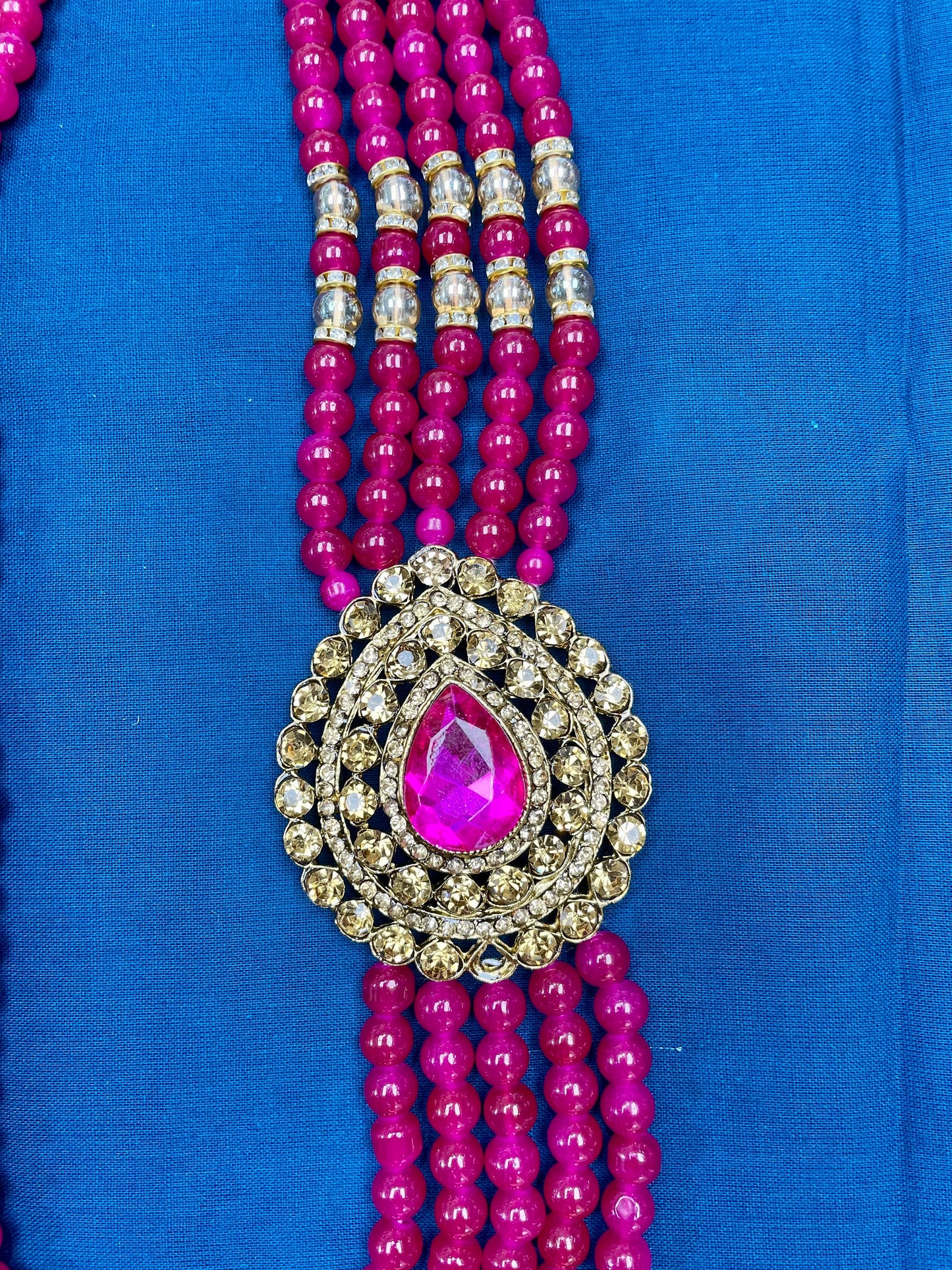 Indian Wedding- Pearl Stone & Studded Necklace for Men/Groom for Wedding
