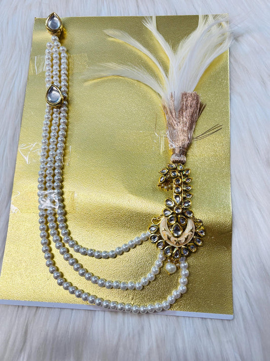 Indian Groom Wedding Accessories-  Kalangi/Kalgi with one side string for Men's Safa/Groom Pagdi