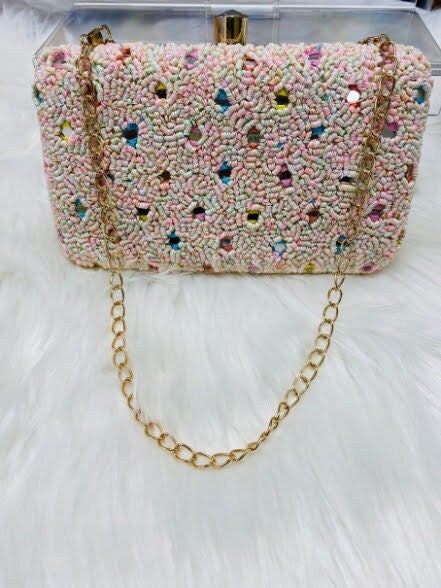 Handicraft Beautiful Bling Box Clutch Bag Purse For Bridal, Casual, Party, Wedding II Girls' Clutch II wedding purse II embellished purse