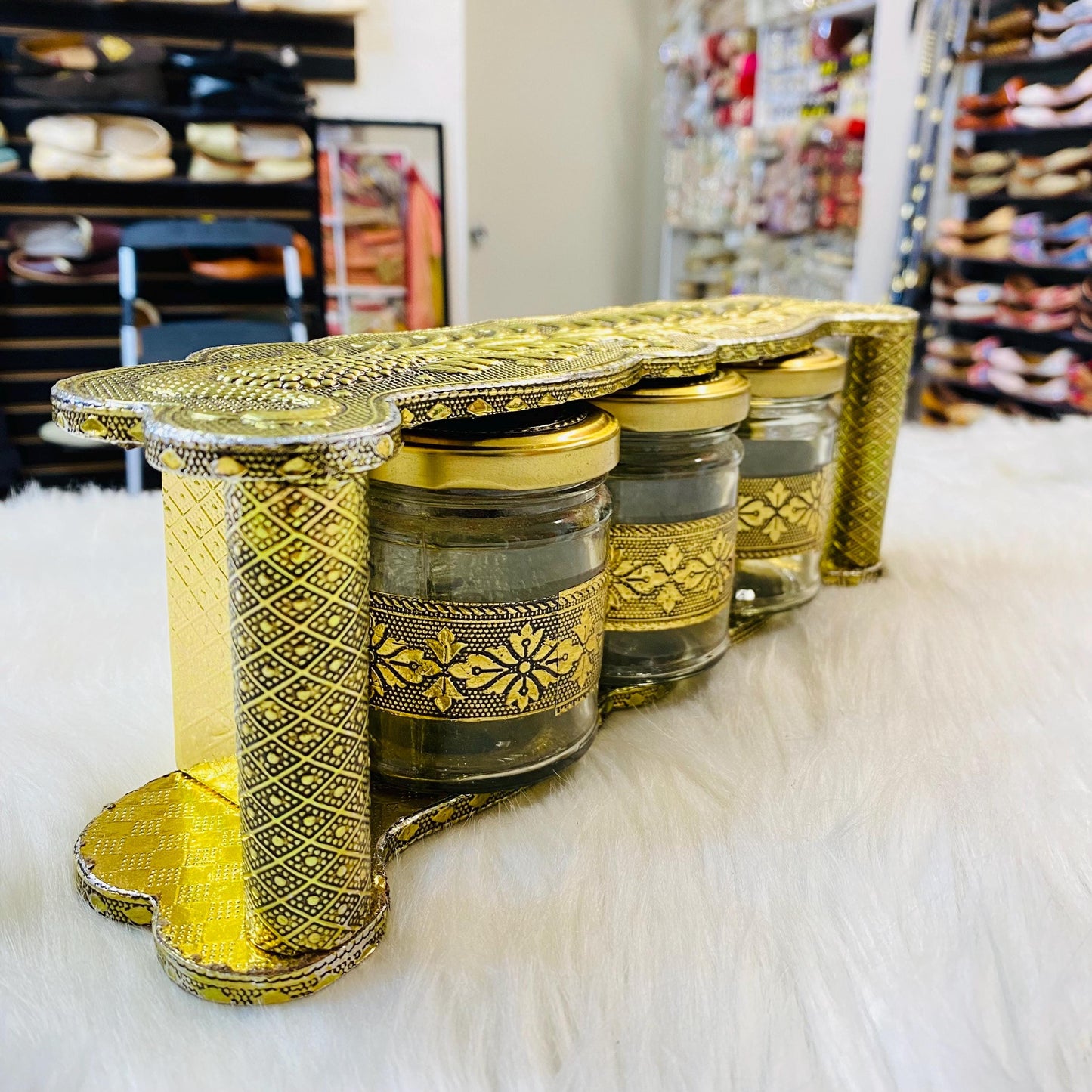 Decorative  Heavy Wooden  Handicraft Empty Dry Fruit Jar Tray/Gifting Box/Wedding Box/ Dry fruit tray /Jar tray