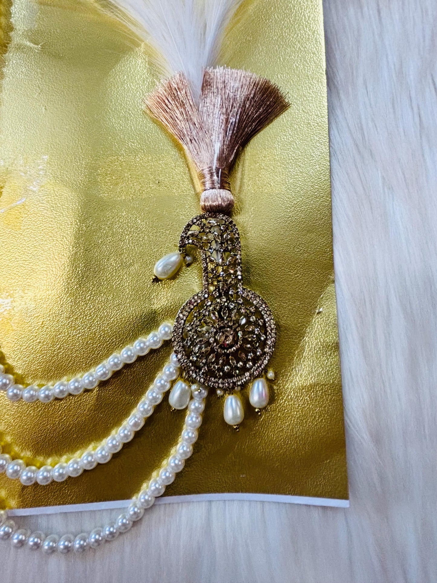 Indian Groom Wedding Accessories-  Kalangi/Kalgi with one side string for Men's Safa/Groom Pagdi