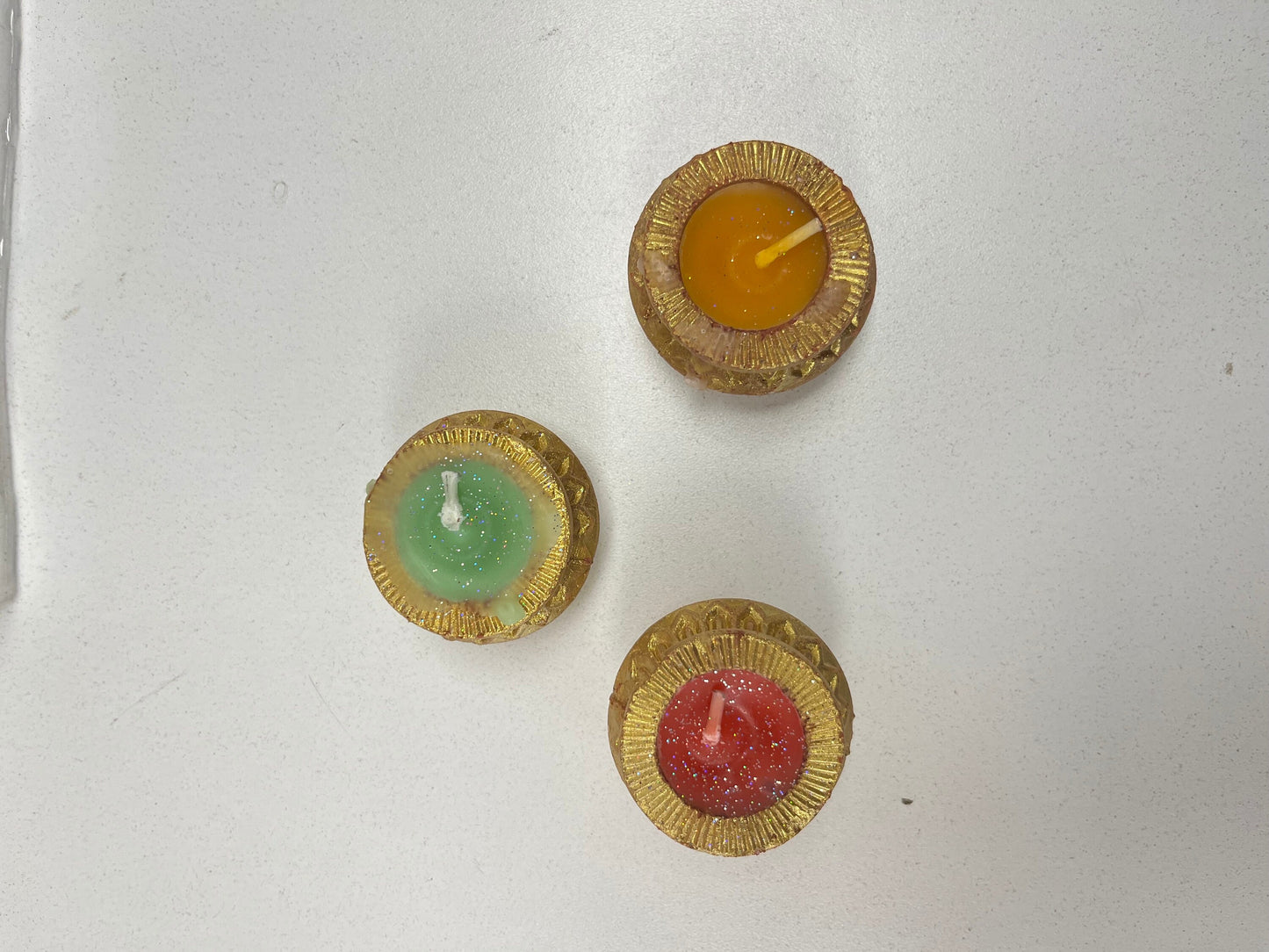 Hand Made Diya Tea Light Candles Holder for Diwali Decoration |  Diwali Diya for Home Decoration ( Incl. Wax Tea Lights) ( Set of 6)