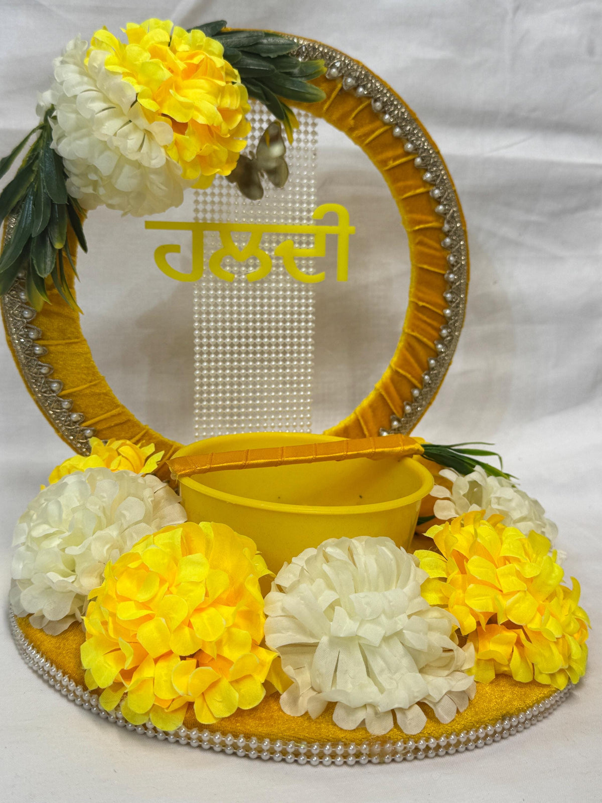 Wedding Accessories- Bride/Groom Mayian/ Haldi/ Maiyan/ Vatna Ceremony-Decorative  Wooden board and  Bowl