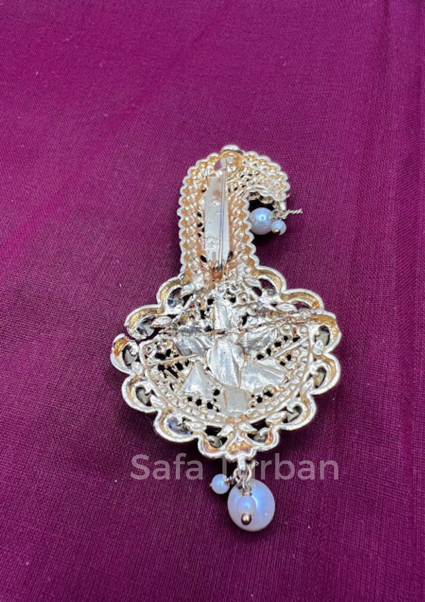 Indian Groom Wedding Accessories-  Kundan Kalangi/Kalgi for Men's Safa/Groom Pagdi