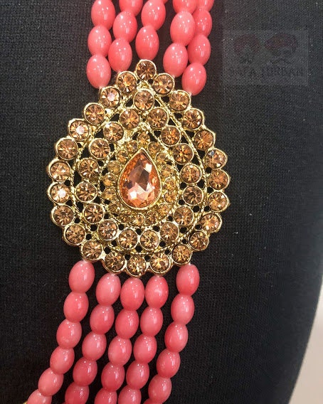 Indian Wedding- Pearl Stone & Studded Necklace for Men/Groom for Wedding