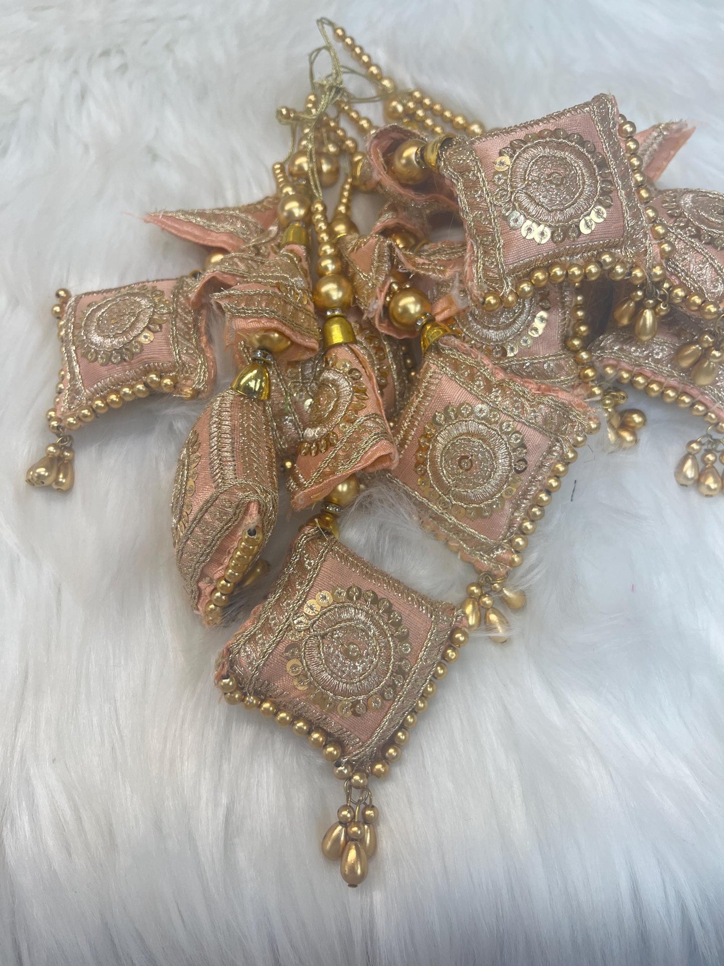 Fashion Handmade Latkan, Stylish Heavy Long for Lehenga, Chunni Border, Hanging Latkan for Lehenga, Pillow Shaped latkan      (sold as pair)