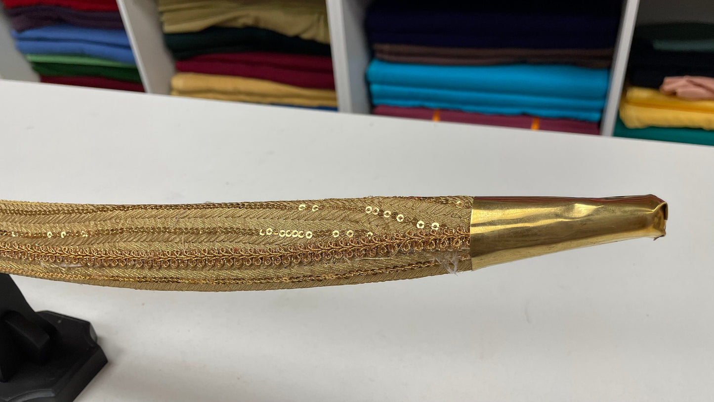 Indian Wedding Decorative Sword/Kirpan- Gold sequin Kirpan with golden handle/For wedding purpose/Decorated Sikh Wedding Kirpan