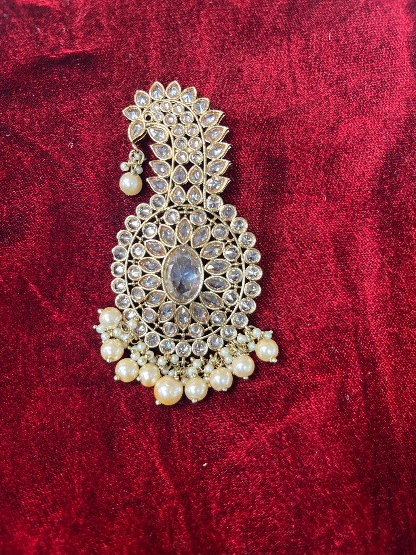 Indian Groom Wedding Accessories- Kundan  stone Kalangi/Kalgi for Men's Safa/Groom Pagdi