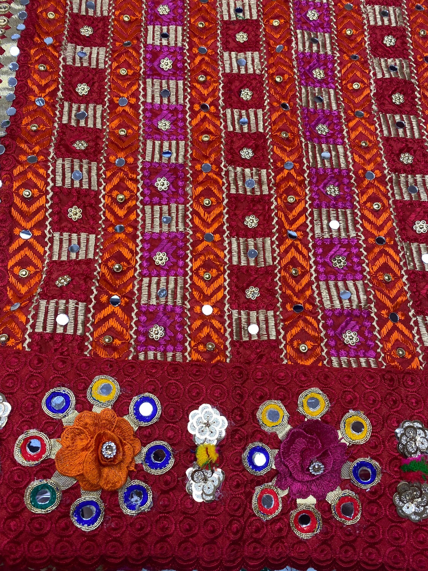 Phulkari Dupatta- Women's Phulkari Dupatta, Scarf, Multicolour Phulkari Chunni, Dupatta